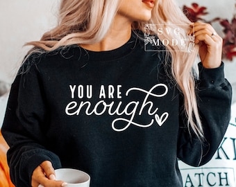 Sie sind genug SVG PNG PDF, inspirierende Ohrringe, positive Zitat Illustration, psychische Gesundheit Illustration, positive Illustration, motivierende Illustration, Selbstliebe Illustration