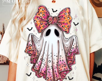 Leopard Ghost PNG: Preppy Spooky Halloween Design (Digital Download