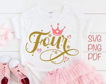 Fourth Birthday SVG PNG PDF , 4th Birthday Svg, Birthday Svg, Fourth Birthday Cricut Cut Files, My 4th Birthday Svg, It's My Birthday Svg