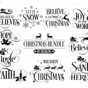 Christmas SVG Bundle, Christmas Svg Png Pdf, Farmhouse Christmas Svg, Christmas Words Bundle, Merry Christmas Svg, Winter Svg, Holiday Svg