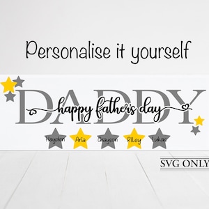 Personalised Father&#39;s Day Gift for Dad, Personalised Family Svg, Father&#39;s Day Gift from Kids, Dad Tile Svg, Personalised Gift for Dad Svg