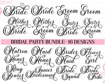 Bridal Party SVG Bundle, Bachelorette Party Svg, Bridal Shower Svg, Hen Party Svg, Wedding Svg, Bride Team Svg, Girls Trip, Bridesmaids Gift