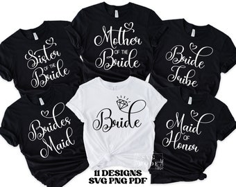 Bridal Party SVG Bundle: Bachelorette, Wedding, Bridesmaids (Digital Download)