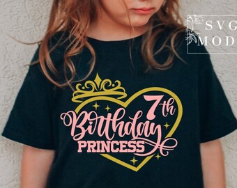 7. Geburtstag SVG PNG PDF, 7. Geburtstag Handgemachte Geburtstagsgeschenk, Geburtstagsgeschenk Geburtstagskind, 7. Geburtstag Prinzessin Geburtstagsgeschenk, Es ist mein 7. Geburtstag Geburtstagsgeschenk