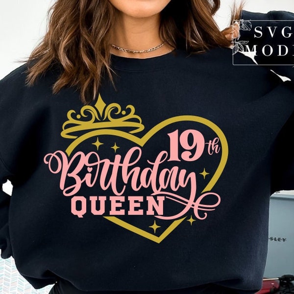 19th Birthday SVG PNG, Stepping Into My 19th Birthday Svg, Officially 19 Svg, It's My Birthday Svg, 19th Birthday Party, Birthday Diva Svg