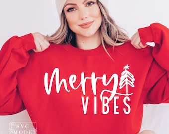 Merry Vibes SVG PNG, Christmas Vibes Svg, Merry And Bright Svg, Funny Christmas Svg, Merry Christmas Svg, Christmas Jumper Svg, Winter Svg