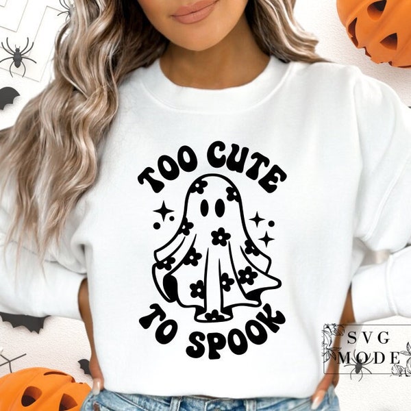 Too Cute to Spook SVG PNG PDF, Daisy Ghost Svg, Halloween Shirt, Halloween Svg, Spooky Vibes Svg, Ghost Svg, Funny Halloween Svg, Ghost Svg