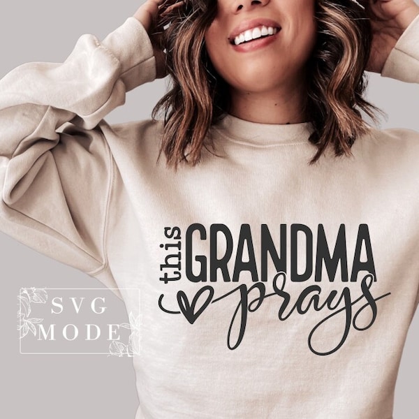 This Grandma Prays SVG PNG PDF, Mother's Day Shirt Svg, Grandma Gift, Grandma Shirt Svg, Best Grandma Svg, Grandma Life Svg, Grandma Svg