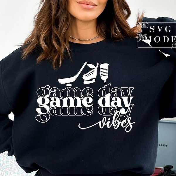 Hockey Vibes SVG PNG, Hockey Mom Svg, Game Day Vibes Svg, Mom Life Svg, Hockey Mom Shirt, Hockey Shirt Svg, Hockey Mom Svg Files, Sports Svg