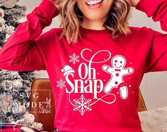 Oh Snap Christmas SVG PNG PDF, Christmas Shirt Svg, Christmas Gift, Funny Christmas Svg, Christmas Svg, Christmas Jumper Svg,Gingerbread Svg