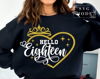 Finalmente 18 SVG PNG PDF, 18esimo compleanno in formato Svg, dolce 18 camicia in formato Svg, è il mio compleanno in formato Svg, festa del 18esimo compleanno in formato Svg, file del 18esimo compleanno per Cricut