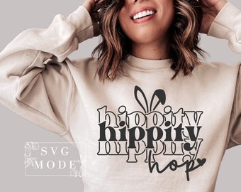 Hippity Hop SVG PNG PDF, Happy Easter Svg, Easter Bunny Svg, Kids Easter Svg, Easter Shirt Svg, Easter Svg, Easter Teacher Svg, Bunny Svg