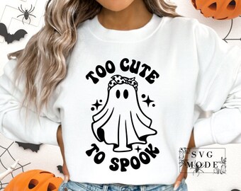 Too Cute to Spook SVG PNG PDF, Daisy Ghost Svg, Halloween Shirt, Halloween Svg, Spooky Vibes Svg, Ghost Svg, Funny Halloween Svg, Ghost Svg