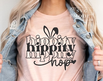 Hippity Hop SVG PNG PDF, Happy Easter Svg, Easter Bunny Svg, Kids Easter Svg, Easter Shirt Svg, Easter Svg, Easter Teacher Svg, Bunny Svg