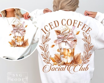 Iced Coffee Social Club Png, Trendy Coffee Png, Coffee Lover Png, Retro Coffee Png,  Coffee Club Png, Coffee Weather Png, Mom Life Png