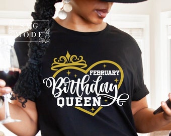This Queen Was Born in February SVG PNG, Birthday Queen Svg, February Queen Svg, February Birthday Svg, Black Queen Svg, Birthday Shirt Svg