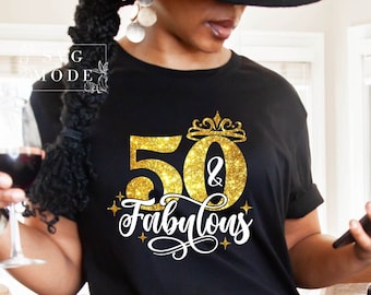 Fifty And Fabulous SVG PNG, Hello Fifty Svg, 50th Birthday Svg, Birthday Queen Svg, It's My Birthday, 50th Birthday Shirt Svg, Birthday Svg