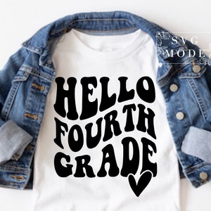 Vibes de quatrième année SVG PNG PDF, Bonjour quatrième année, Svg enseignant, Svg premier jour d'école, Bonjour l'école Svg, jeu sur la quatrième année Svg