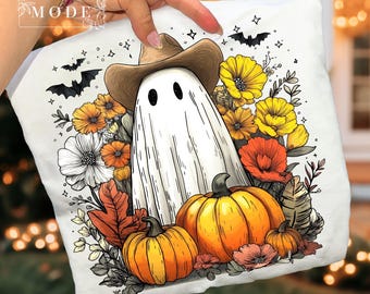 Halloween Fall Ghost PNG, Floral Pumpkin Ghost Png, Boo Haw Ghost Png, Halloween Png, Autumn Vibes Png, Spooky Season Png,Floral Pumpkin Png