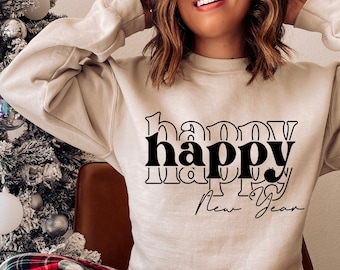Frohes neues Jahr SVG PNG, neues Jahr Shirt Datei, frohe Weihnachten Blatt, gemütliche Jahreszeit Blatt, Hallo 2026 Blatt, Neujahr Crew Zeichen, frohes neues Jahr 2026 Blatt