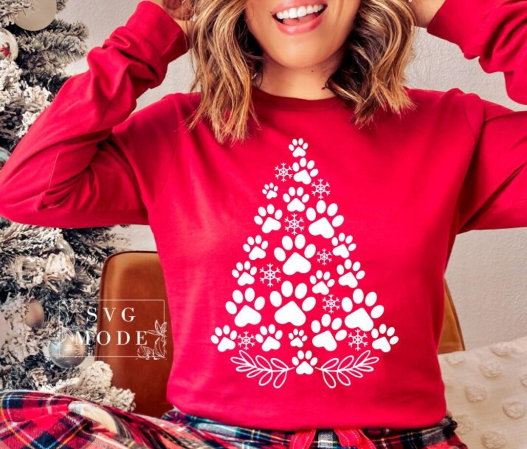 Paw Tree SVG Christmas Tree Svg Paw Christmas Tree Svg Paw Etsy