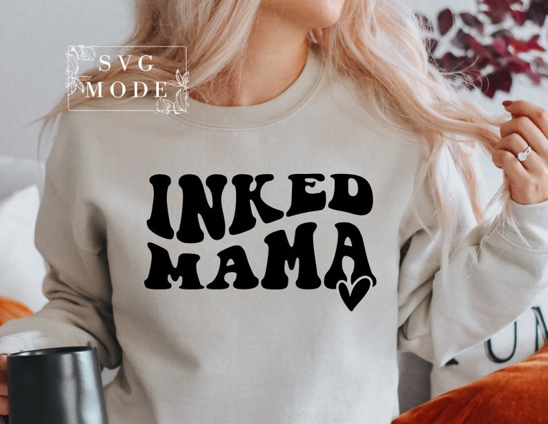 Inked Mama SVG PNG PDF, Tattoo Svg, Funny Mom Svg, Mors dag Svg, Boss Mama Svg, Starka kvinnor Svg, Tattoo Addict Svg, Mom Mode Svg bild 3