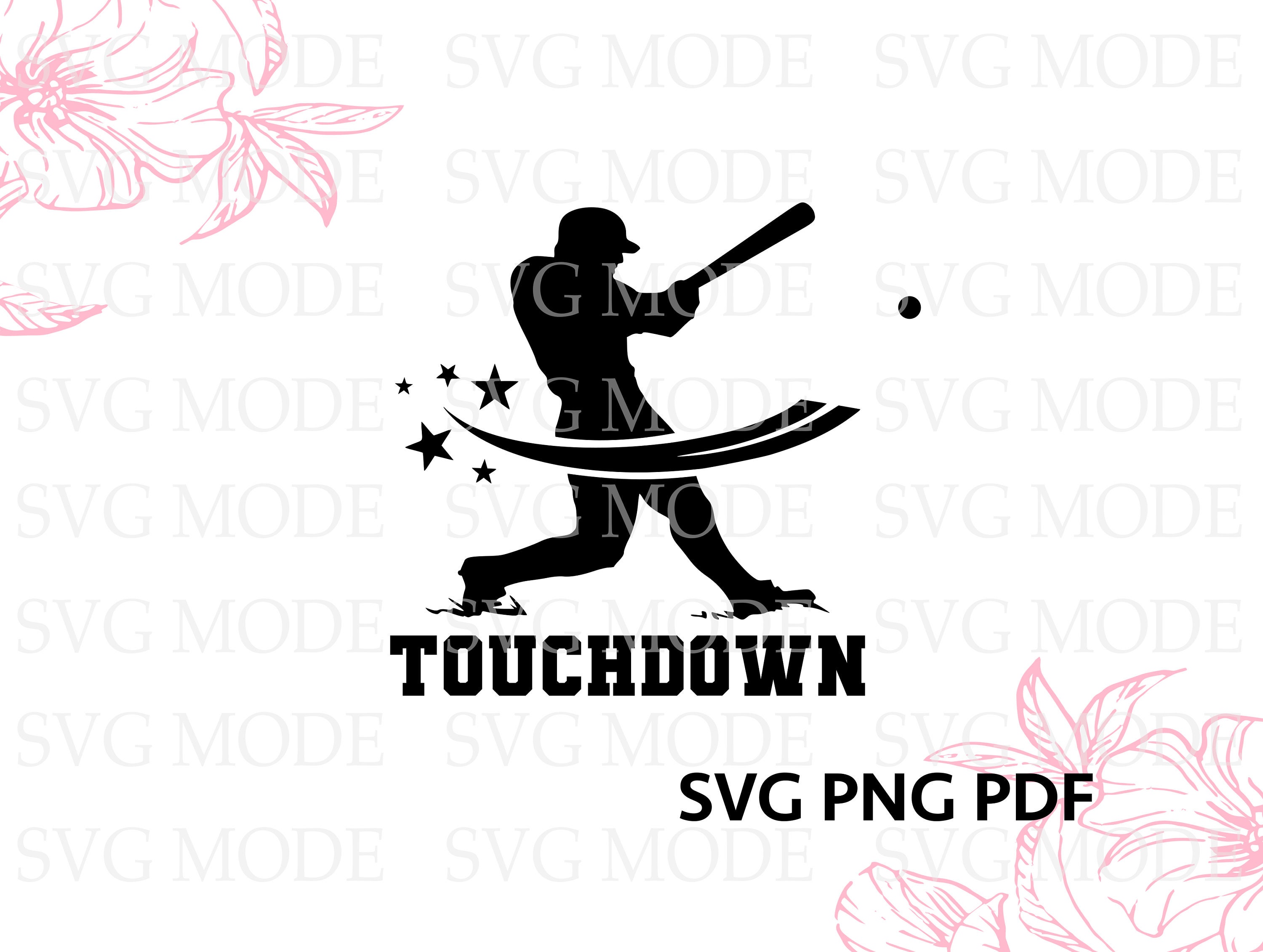 Touchdown Baseball T-shirt SVG, Funny Sports Cut File (digital Download ...