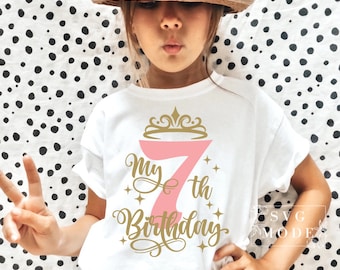 7. Geburtstag SVG PNG PDF, 7. Geburtstag Handgemachte Geburtstagsgeschenk, Geburtstagsgeschenk Geburtstagskind, 7. Geburtstag Prinzessin Geburtstagsgeschenk, Es ist mein 7. Geburtstag Geburtstagsgeschenk