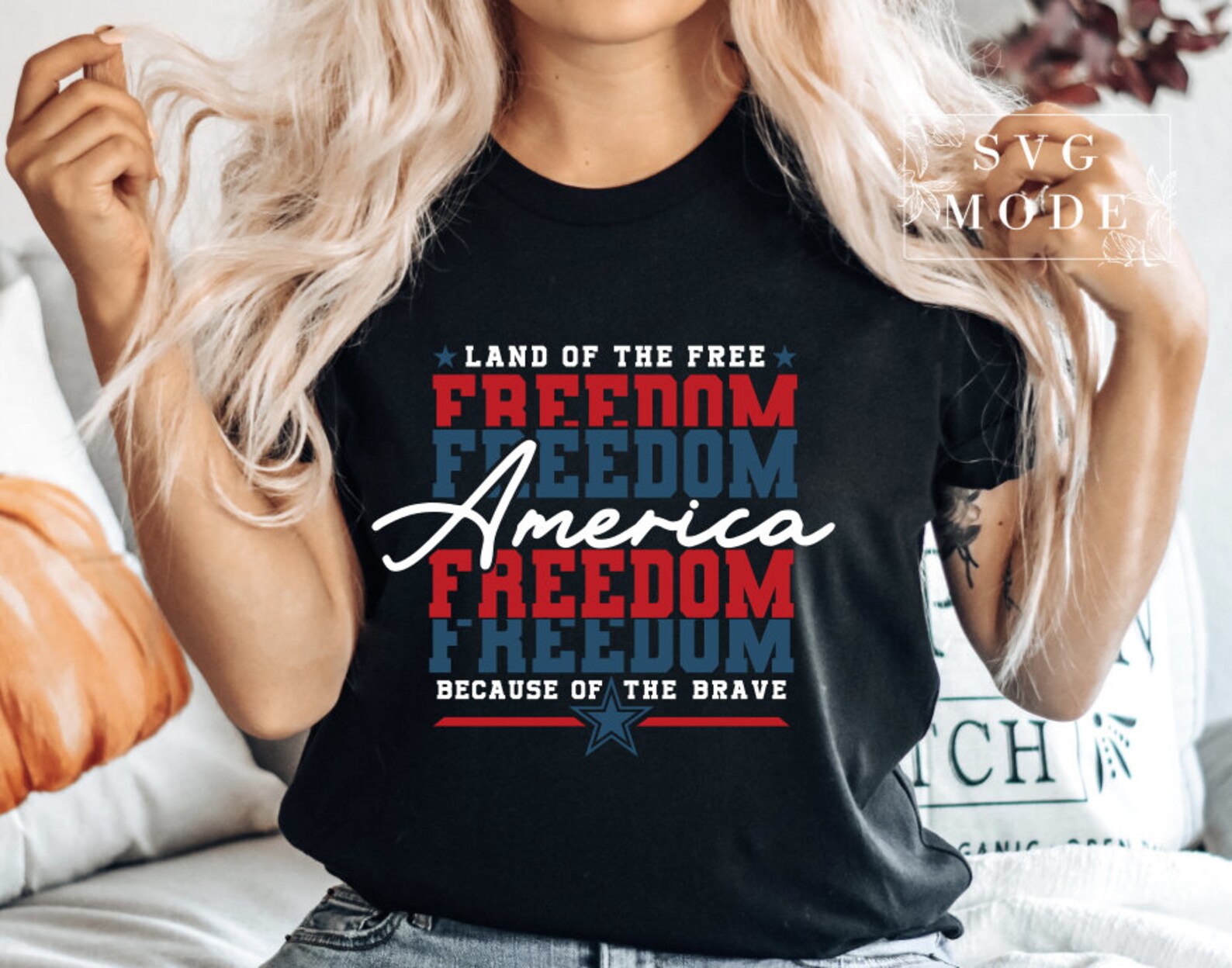 America Land of the Free Because of the Brave SVG PNG, 4th of July Svg ...