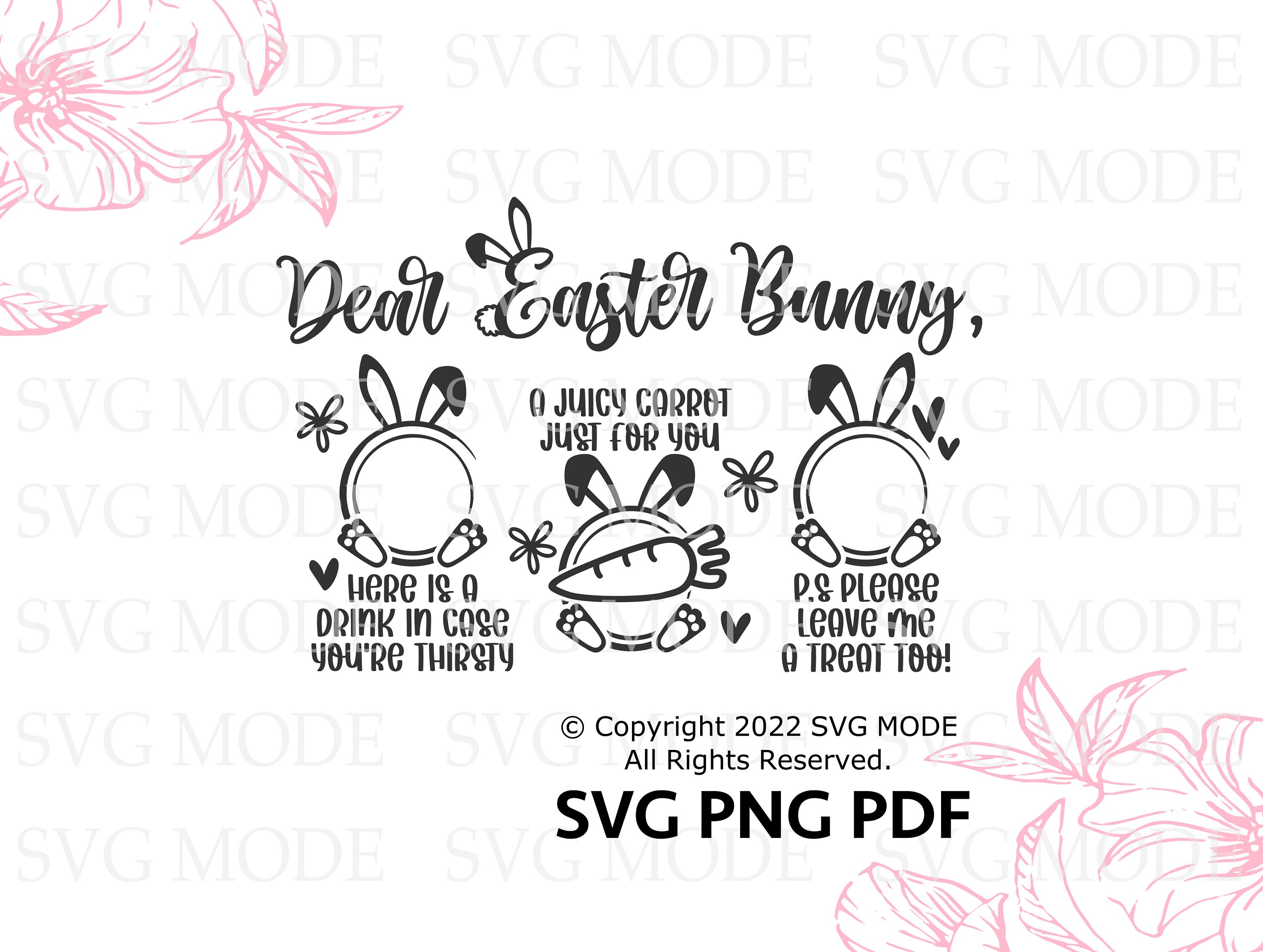 Easter Bunny Tray SVG PNG PDF Easter Svg Dear Easter Cookie Etsy