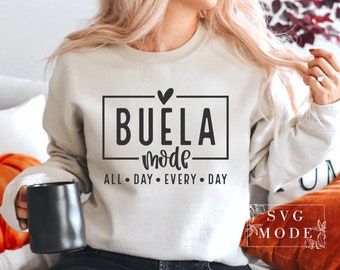 Buela Mode SVG PNG, One Loved Abuela Svg, Mother's Day Shirt Svg, Abuela Gift, Buela Shirt Svg, Best Mimi Svg, Grandma Life Svg, Abuela Svg
