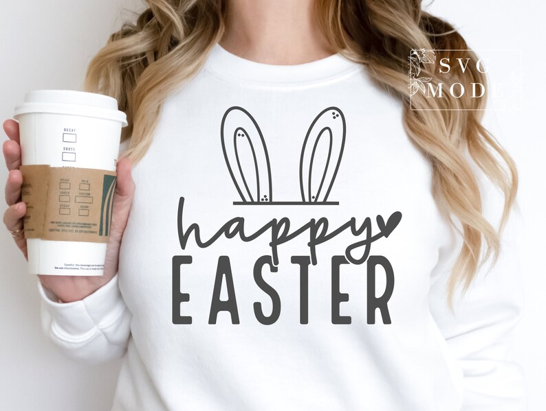 Happy Easter SVG PNG PDF, Easter Vibes Svg, Bunny Svg, Kids Easter Svg, Easter Shirt Svg, Easter Svg, Easter Squad Svg, Easter Bunny Svg imagem 4