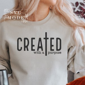 Created With a Purpose SVG PNG PDF, Christian Svg, Self Love Svg, Easter Svg, Worthy Svg, You Matter Svg, Religious Svg, Faith Svg,Jesus Svg image 3