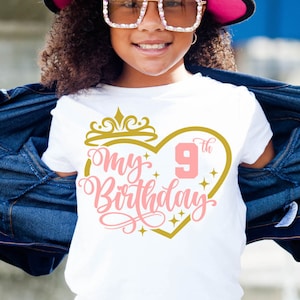 9. Geburtstag SVG PNG PDF, 9. Geburtstag Handgemachte Geburtstagsgeschenk, 9. Geburtstag Prinzessin Geburtstag Geburtstagsgeschenk, Es ist mein 9