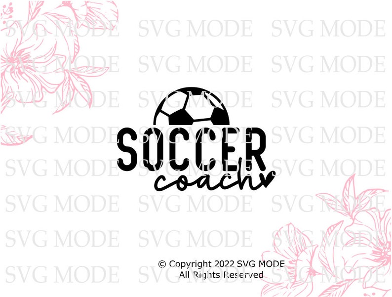 May include: Black and white graphic design with a football and the text "SOCCER coach" with a heart.