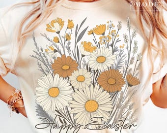Happy Easter Png, Floral Easter Png, Happy Easter Floral Png, Retro Easter Png, Easter Coquette Png, Easter Png, Trendy Easter Png