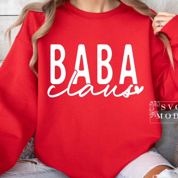 Baba Claus SVG PNG PDF, Merry Baba Svg, Christmas Mom Svg, Christmas Vibes Svg, Christmas Svg, Merry And Bright Svg, Jolly Baba Svg