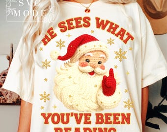 Grappige leesgrage kerst, png, bibliothecaris (digitale download)