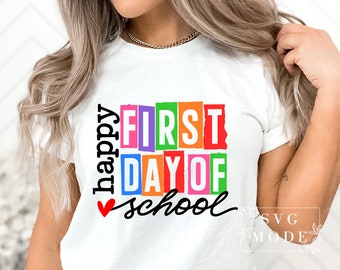 Happy First Day of School SVG PNG, Game Over terug naar school SVG, terug naar school shirt SVG, eerste dag van school SVG, school SVG, leraar SVG