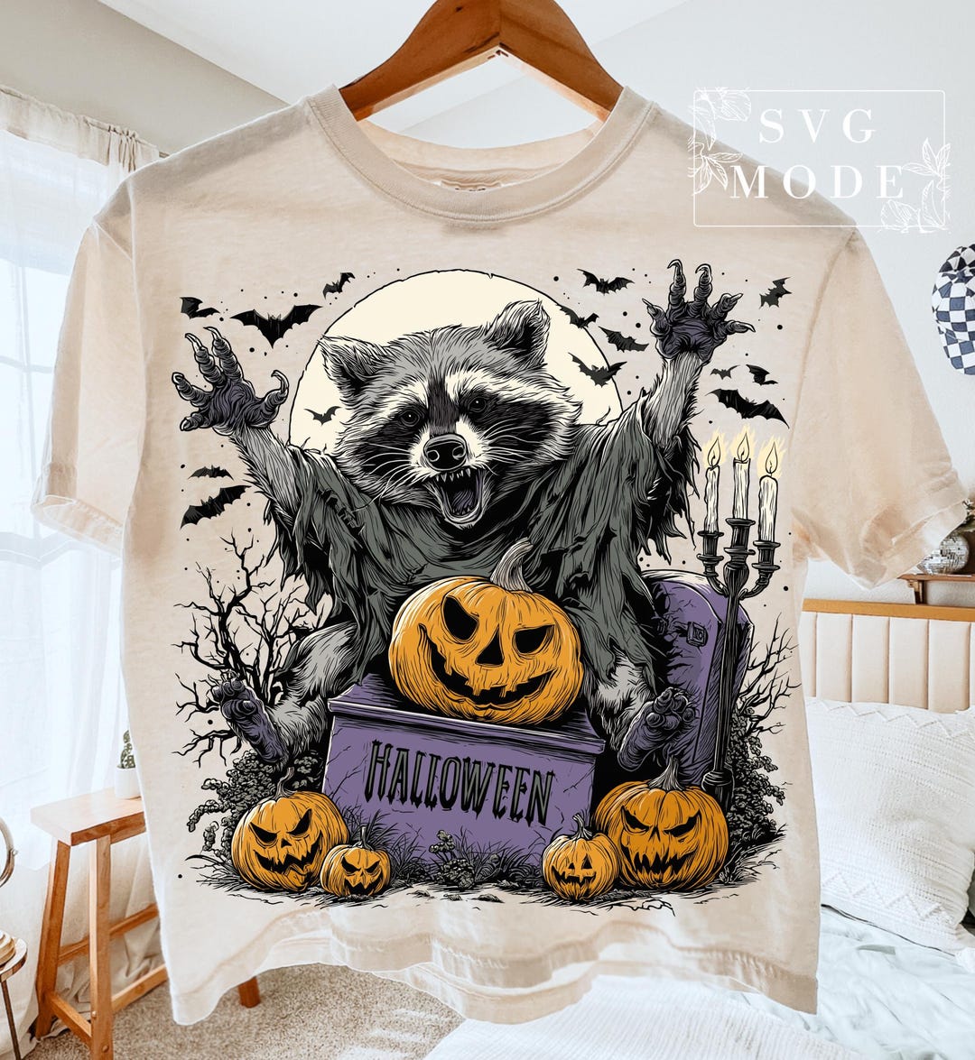 Spooky and Feral Halloween Raccoon Png, Funny Spooky Raccoon Png ...