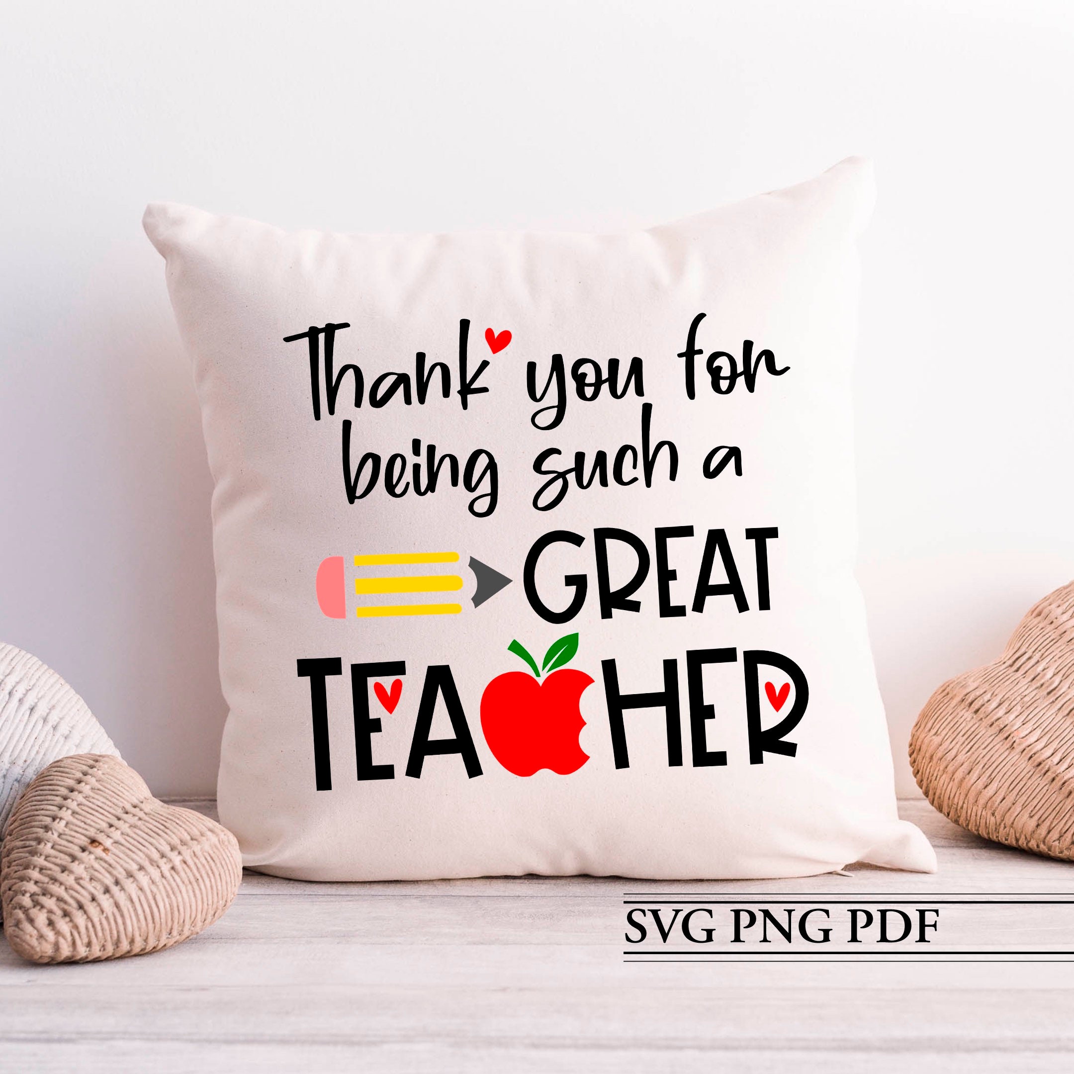 Teacher Appreciation Gift SVG: Thank You Teacher Cut File (digital ...