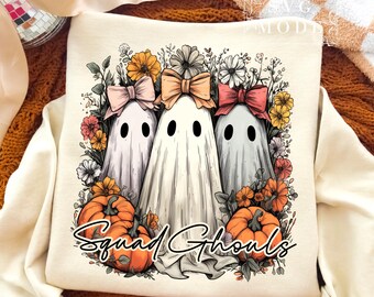 Squad Ghouls Girly PNG, Halloween Herbst Geist Png, Kokett Geist Png, Halloween Png, Herbst Vibes Png, Gruselige Saison Png, Girly Halloween Png