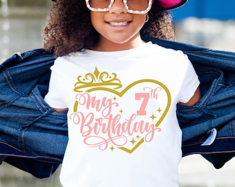 7. Geburtstag SVG PNG PDF, 7. Geburtstag Handgemachte Geburtstagsgeschenk, Geburtstagsgeschenk Geburtstagskind, 7. Geburtstag Prinzessin Geburtstagsgeschenk, Es ist mein 7. Geburtstag Geburtstagsgeschenk
