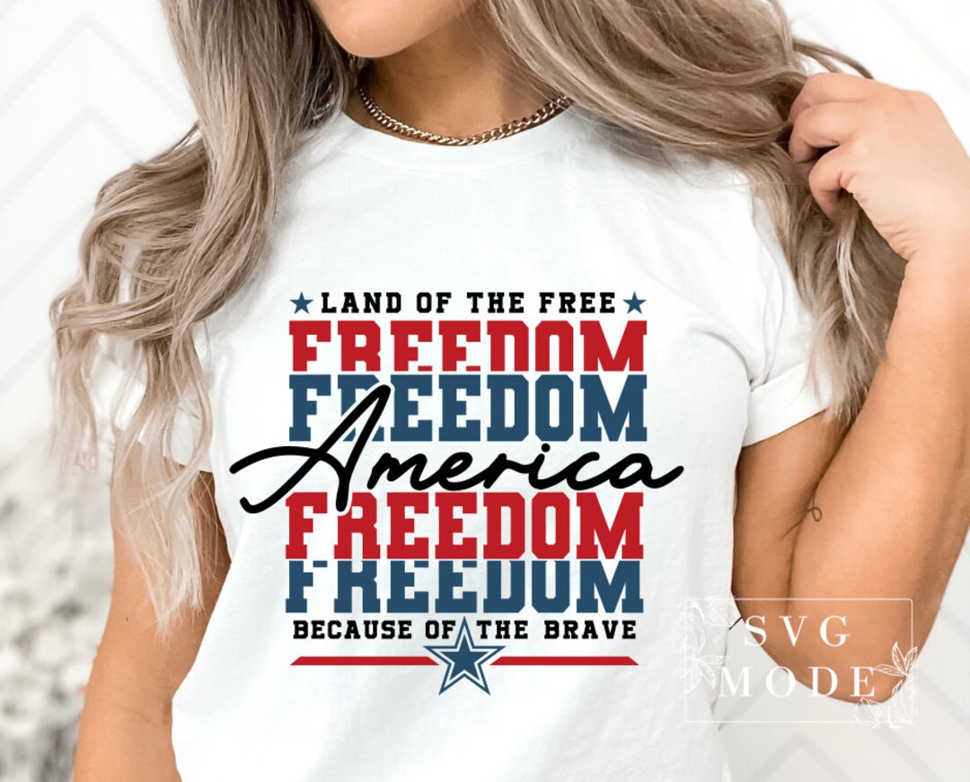 America Land of the Free Because of the Brave SVG PNG, 4th of July Svg ...