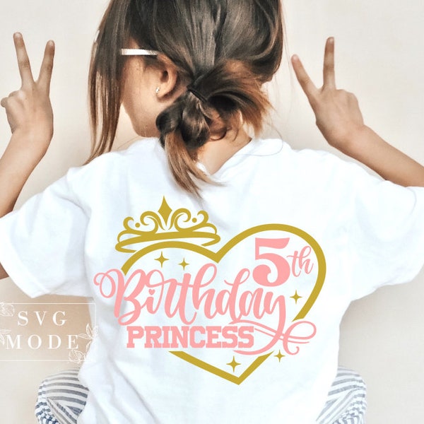 5th Birthday SVG PNG PDF , 5th Birthday Svg, Birthday Svg, Fifth Birthday Princess Svg, My 5th Birthday Svg, It's My Birthday Svg, Hello 5