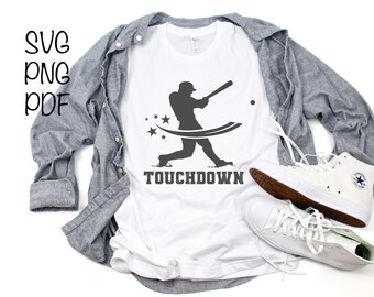 Touchdown Baseball T-Shirt SVG, lustige Sport Schnittdatei (Digital Download)