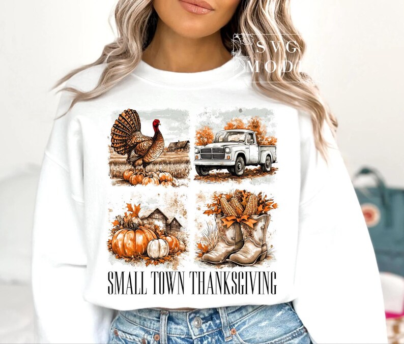 Thanksgiving PNG, Give Thanks Png, Retro Thanksgiving Png, Thankful Grateful Blessed Png, Small Town Thanksgiving Png, Turkey Day Png image 6
