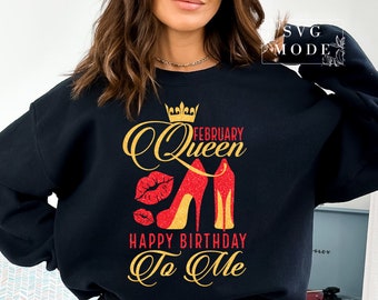 This Queen Was Born in February SVG PNG, Birthday Queen Svg, February Queen Svg, February Birthday Svg, Black Queen Svg, Birthday Shirt Svg