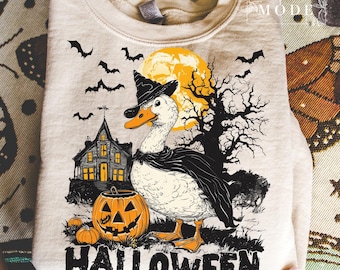 Spooky Goosey PNG, Halloween Silly Goose Clipart, Halloween Goose Sublimation Design, Funny Goose Halloween Png, Boo Ghost Goose Png