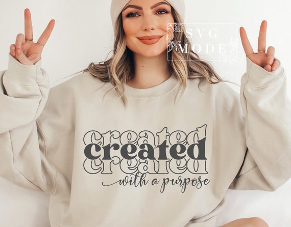 Created With a Purpose SVG PNG PDF, Christian Svg, Self Love Svg, Easter Svg, Worthy Svg, You Matter Svg, Religious Svg, Faith Svg,Jesus Svg